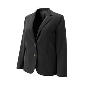 Gap Black Wool Blazer Size 12 Tailored Career Jacket Fully Lined